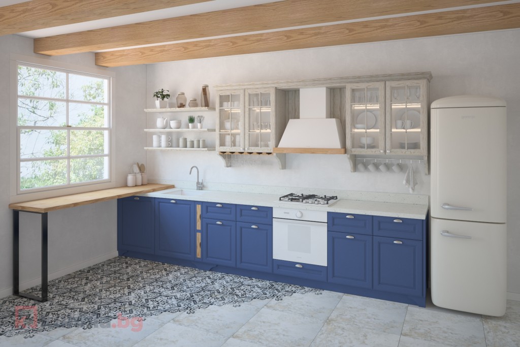 Идеи за красиви сини шкафове на кухнята