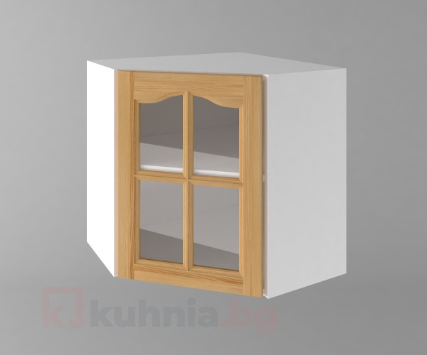 Шкаф за вътрешен ъгъл с една врата за стъкло