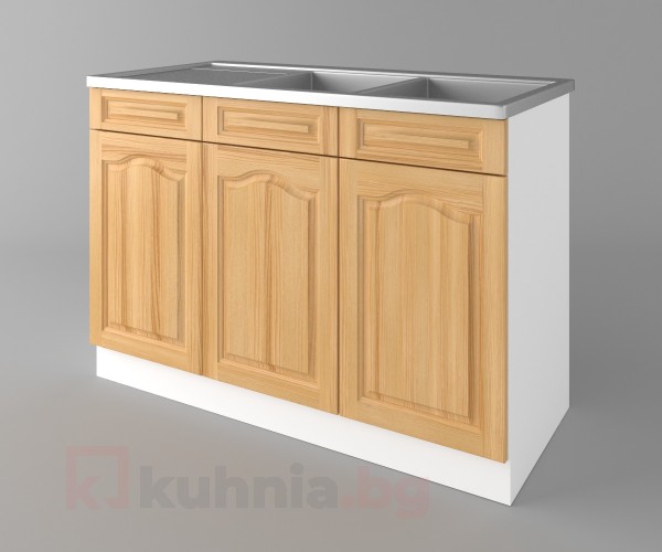 Долен кухненски шкаф с двукоритна мивка  Астра - Натурална