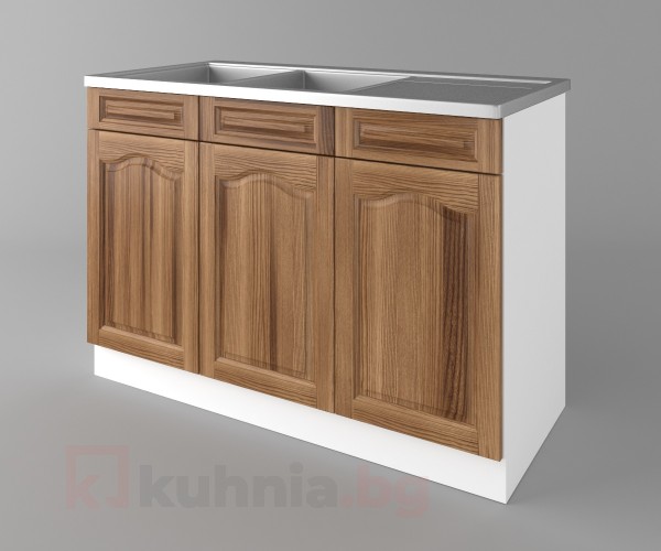 Долен кухненски шкаф с двукоритна мивка  Астра - Канела
