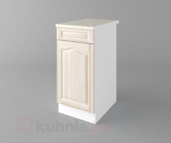 Долен кухненски шкаф с чекмедже и една врата Астра - Крем