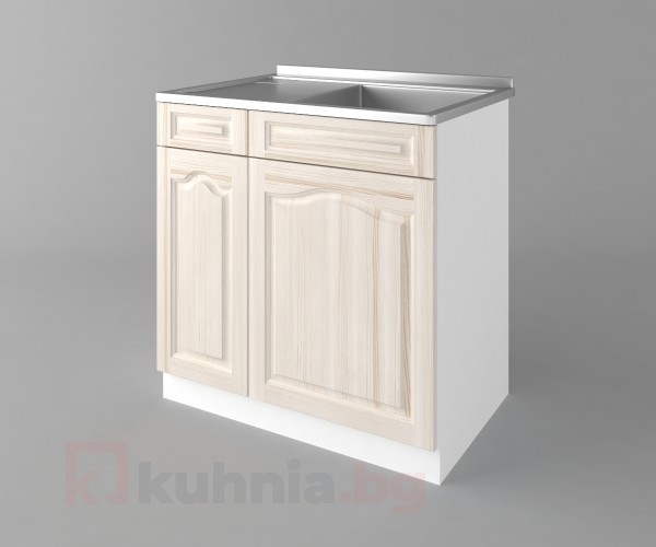 Долен кухненски шкаф с мивка с едно работещо чекмедже Астра - Крем
