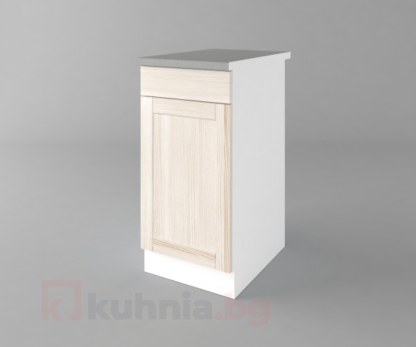 Долен кухненски шкаф с чекмедже и една врата Калатея - Крем