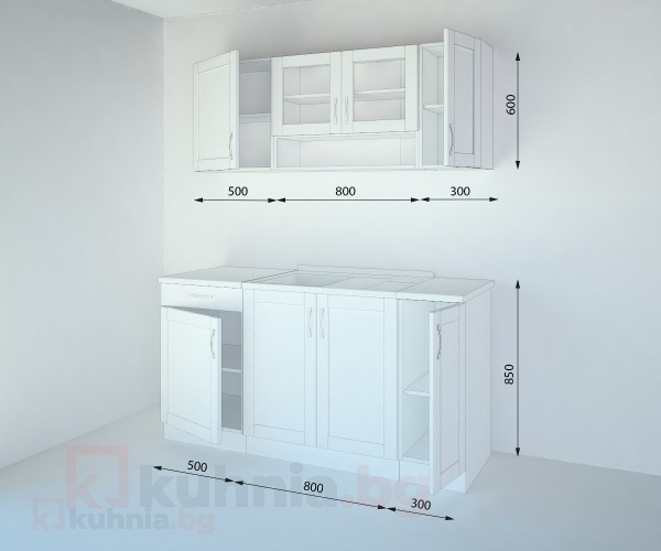 Кухненски комплект Калатея Крем - L 160 cm