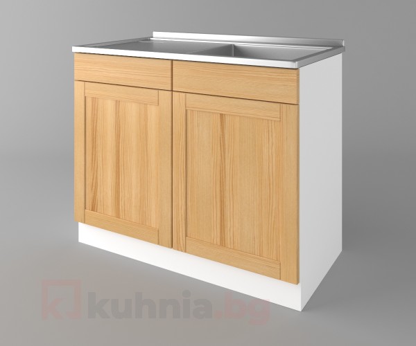 Долен кухненски шкаф с мивка - с едно работещо чекмедже Калатея - Натурална