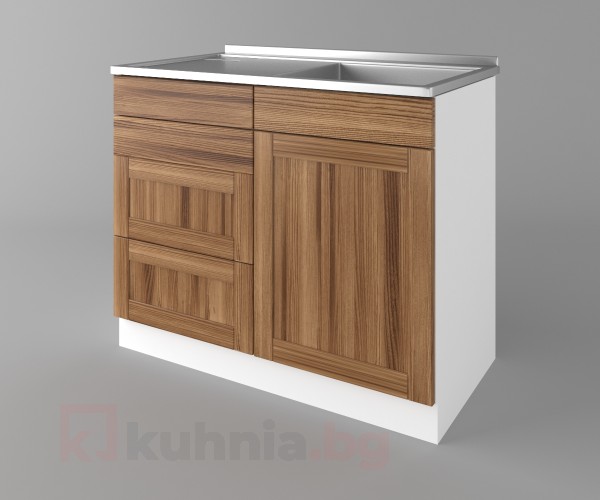 Долен кухненски шкаф с мивка - с четири работещи чекмеджета Калатея - Канела