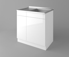 Долен кухненски шкаф с мивка - с едно работещо чекмедже 80 см Нарцис - Гланц 2