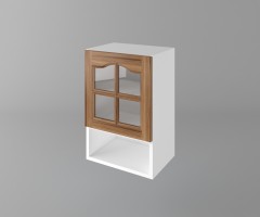 Горен кухненски шкаф с една врата за стъкло и ниша Астра - Канела 1