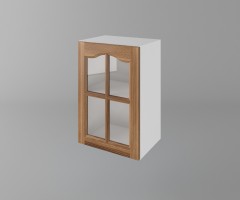 Горен кухненски шкаф с една врата за стъкло Астра - Канела 1