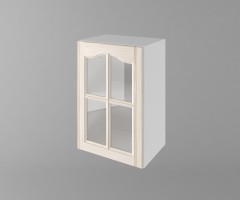 Горен кухненски шкаф с една врата за стъкло Астра - Крем 1
