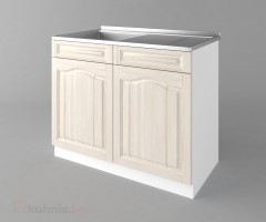 Долен кухненски шкаф с мивка с едно работещо чекмедже Астра - Крем 1