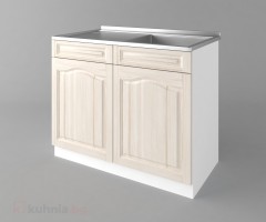 Долен кухненски шкаф с мивка с едно работещо чекмедже Астра - Крем 2