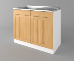 Долен кухненски шкаф с мивка - с едно работещо чекмедже Калатея - Натурална 1