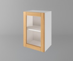 Горен кухненски шкаф с една врата за стъкло Калатея - Натурална 1