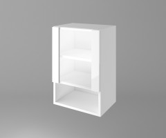 Горен кухненски шкаф с една врата със стъкло и ниша Нарцис - Гланц 1