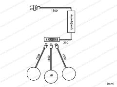 Комплект LED диодни лунички-3 бр. с трансформатор OSV-LED3-схема